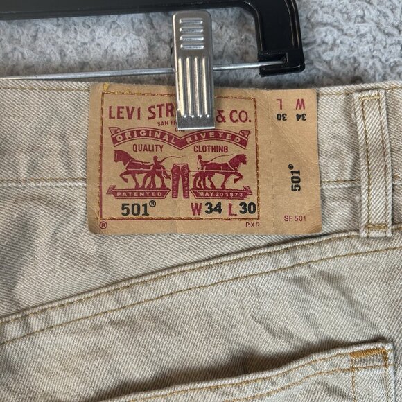 Vintage Levi’s 501 Straight Leg Button-fly Denim Jeans Size 33x30 Made In USA - Picture 3 of 9